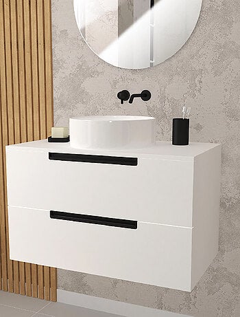 Mueble de baño con 2 cajones y 1 lavabo redondo