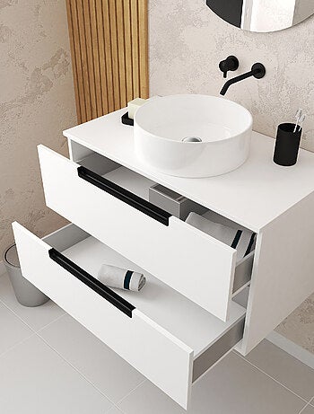 Mueble de baño con 2 cajones y 1 lavabo redondo