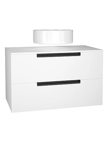 Mueble de baño con 2 cajones y 1 lavabo redondo