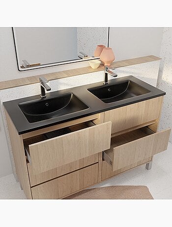 Mueble de baño con doble lavabo y 6 cajones
