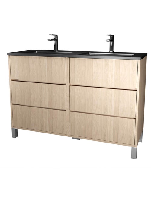 Mueble de baño con doble lavabo y 6 cajones - Kiabi
