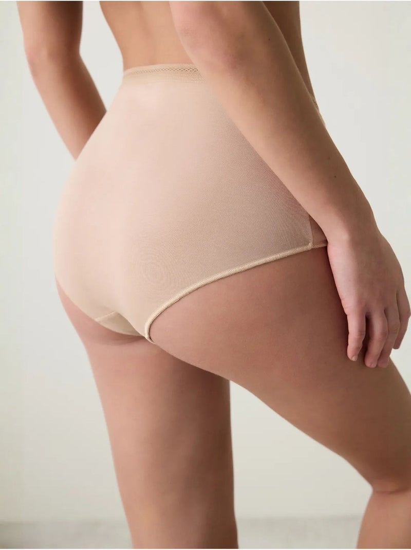 Mujer easy trim de tiro alto en algodón penti Beige arcilla - Kiabi