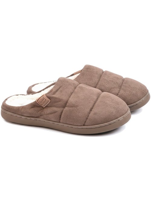 Mulas mujer ozabi, ante acolchado efecto plumífero, forro peluche - Kiabi Mulas mujer ozabi, ante acolchado efecto plumífero, forro peluche - Kiabi