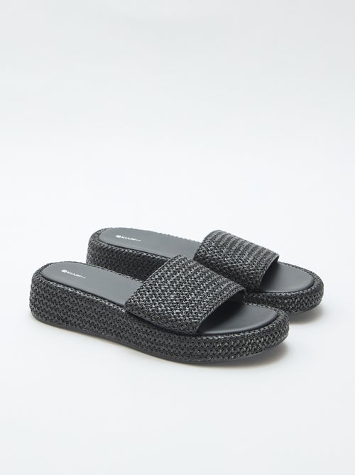 Mule con cuña imitación paja - Kiabi