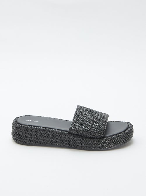 Mule con cuña imitación paja - Kiabi