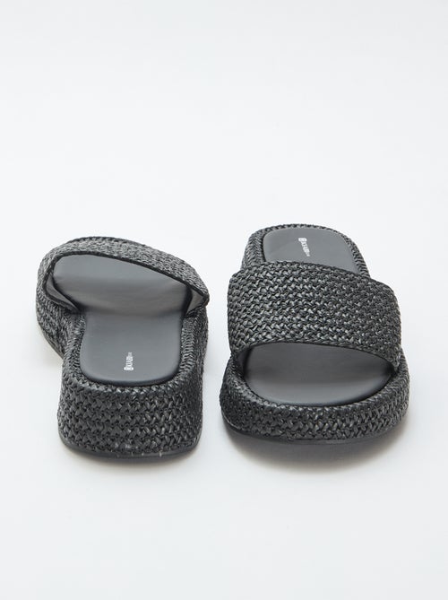 Mule con cuña imitación paja - Kiabi