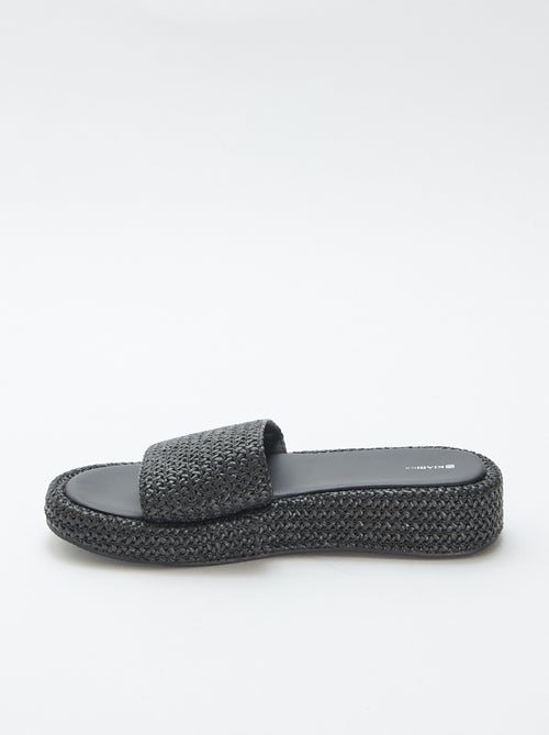 Mule con cuña imitación paja - Kiabi