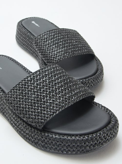 Mule con cuña imitación paja - Kiabi