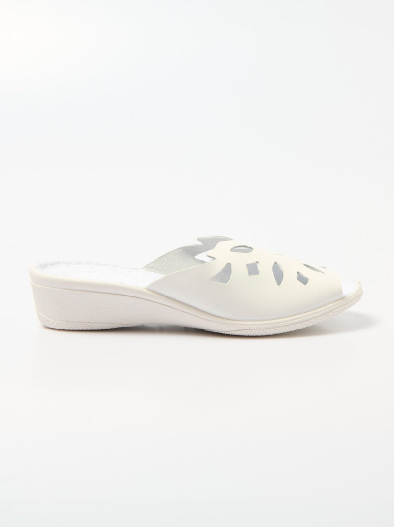 Mules anchos confort de piel - Afibel Blanco - Kiabi