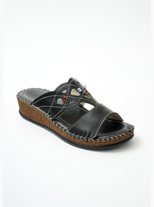 Mules anchos confort de piel - Afibel - Kiabi