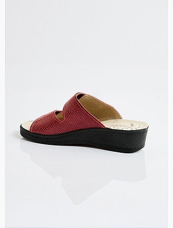 Mules anchos de piel con velcro - Afibel