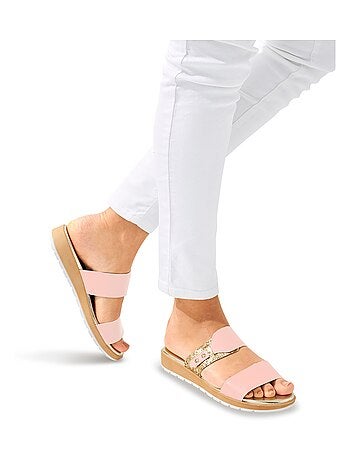 Mules anchos y cómodos con lentejuelas - Afibel