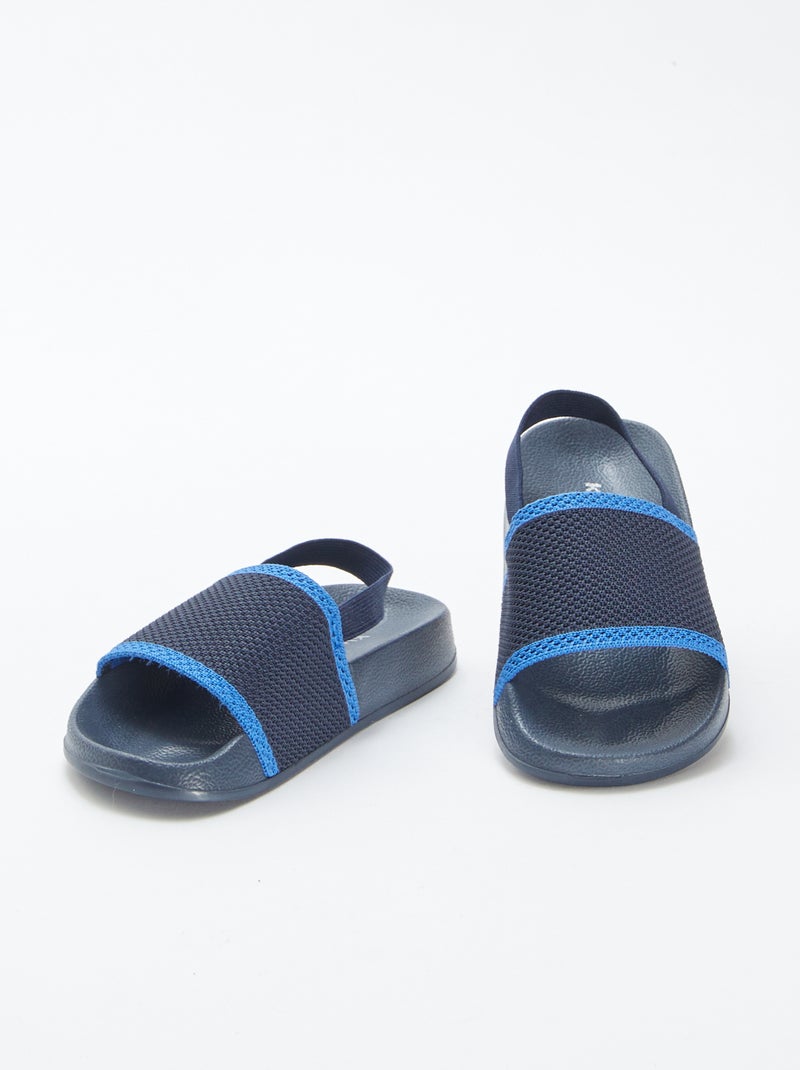 Mules / chanclas en dos materiales AZUL - Kiabi