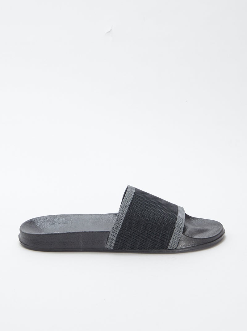 Mules / chanclas en dos materiales NEGRO - Kiabi