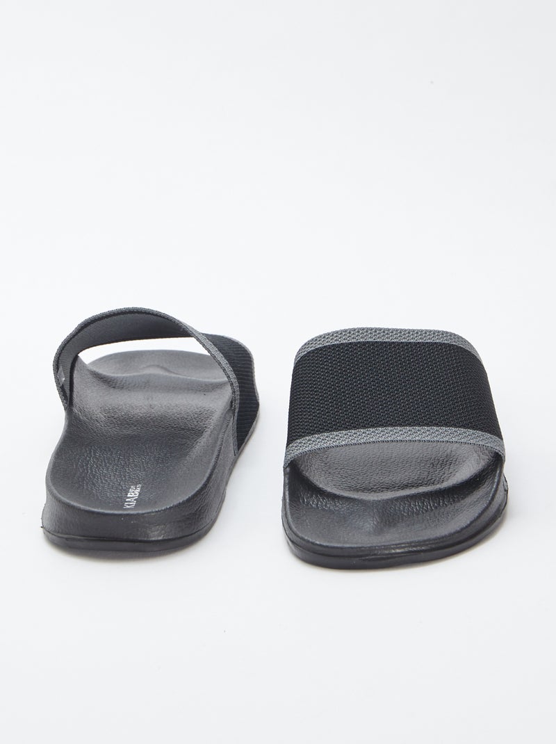 Mules / chanclas en dos materiales NEGRO - Kiabi