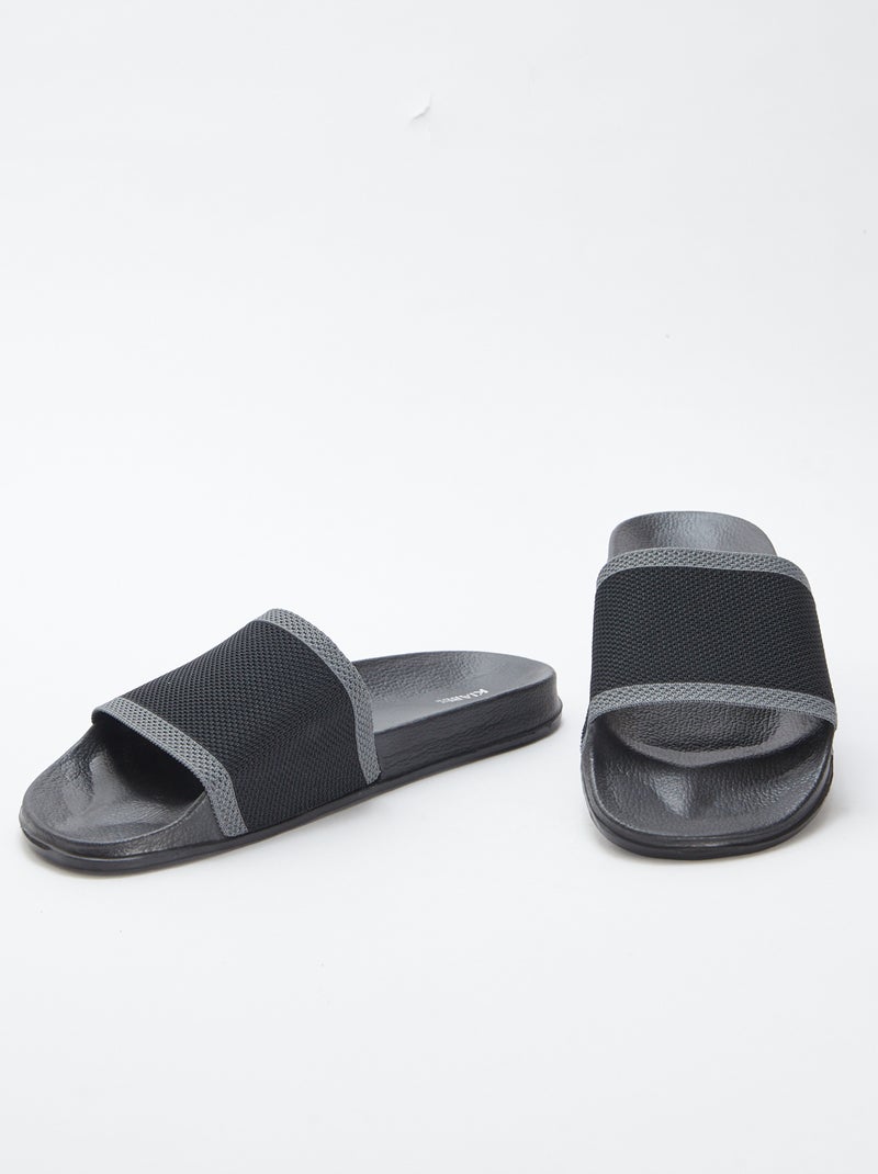 Mules / chanclas en dos materiales NEGRO - Kiabi