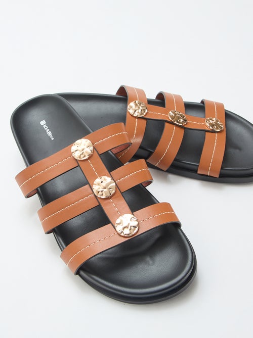 Mules con botones dorados de fantasía - Kiabi