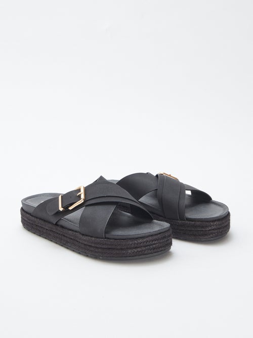 Mules con cuña con suela de esparto - Kiabi