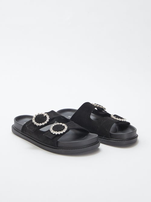 Mules con doble tira con strass - Kiabi