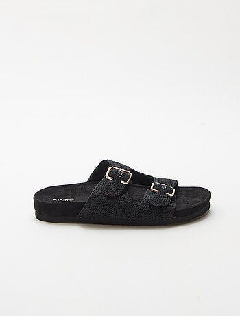 Mules con doble tira de macramé