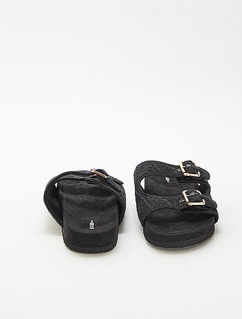 Mules con doble tira de macramé