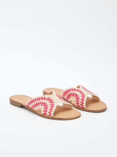 Mules con tira de macramé - Kiabi