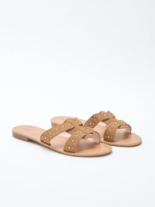 Mules con tira de macramé brillante - Kiabi