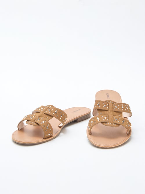 Mules con tira de macramé brillante - Kiabi