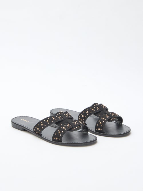 Mules con tira de macramé brillante - Kiabi