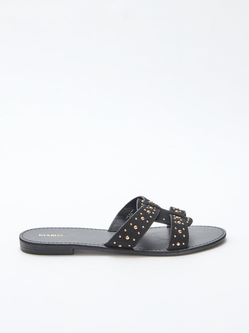Mules con tira de macramé brillante - Kiabi