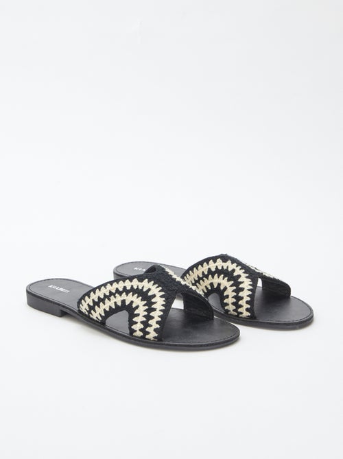 Mules con tira de macramé - Kiabi