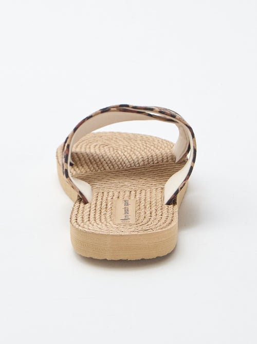 Mules con tiras cruzadas de tela - Kiabi