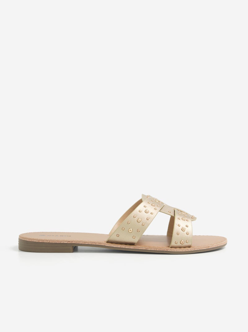Mules con tiras de tachuelas Amarillo - Kiabi