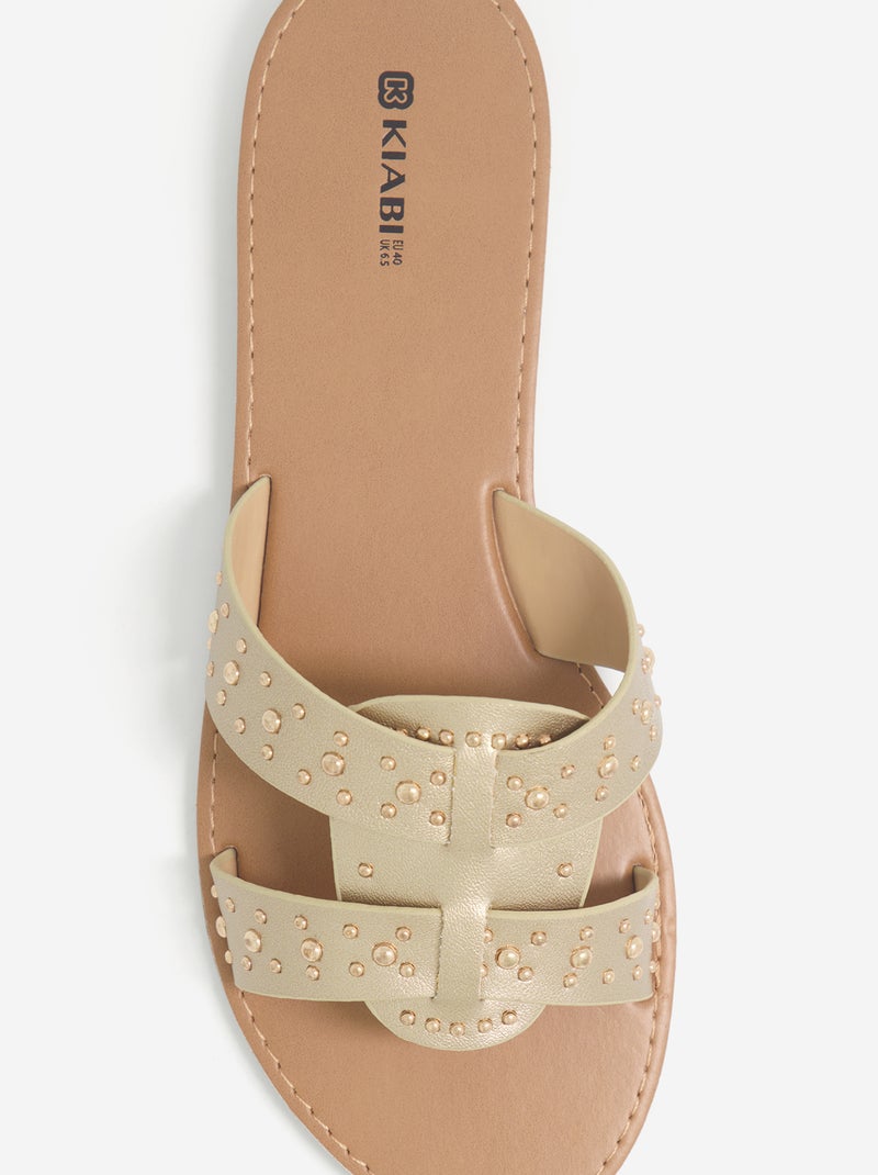 Mules con tiras de tachuelas Amarillo - Kiabi