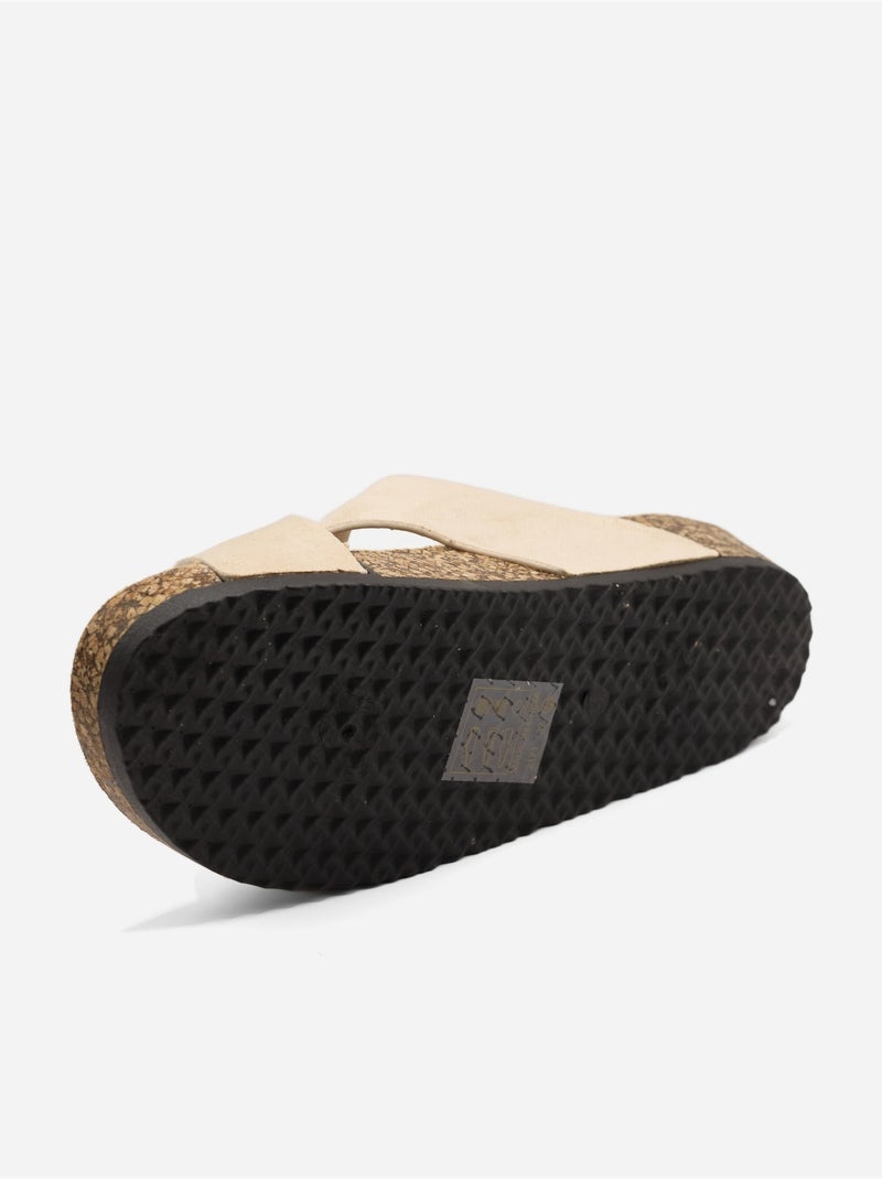 Mules correa cruzada Beige - Kiabi