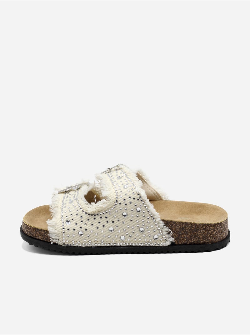 Mules correa cruzada Beige - Kiabi