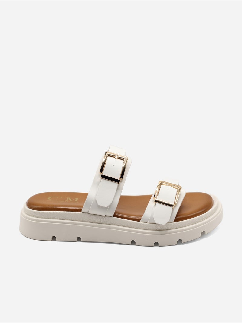Mules correa cruzada Blanco - Kiabi