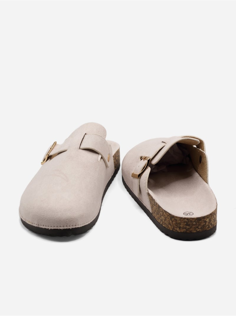 Mules correa cruzada Crema - Kiabi