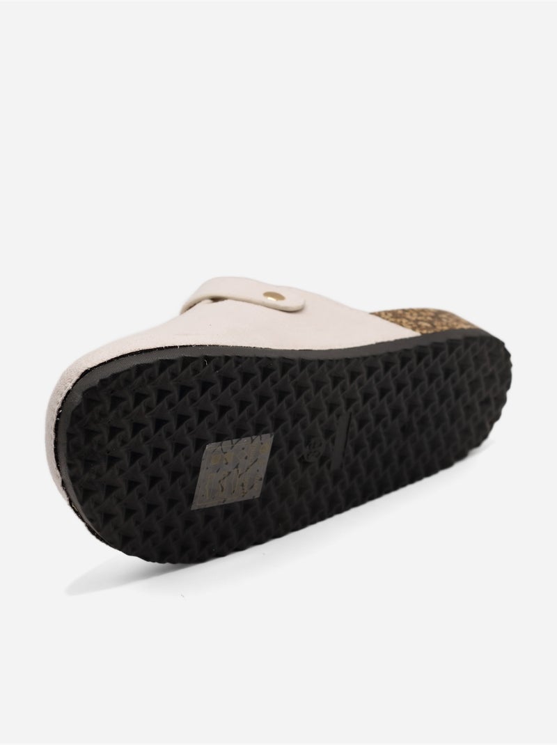 Mules correa cruzada Crema - Kiabi