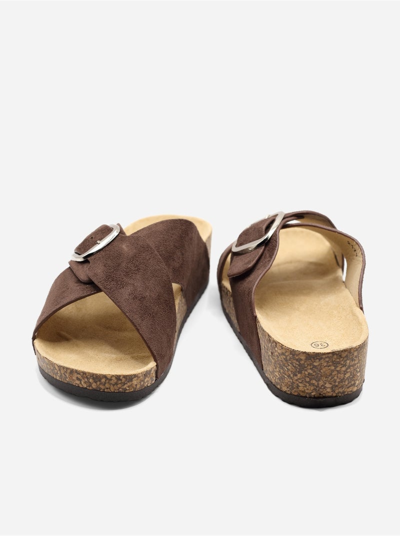Mules correa cruzada Marrón - Kiabi