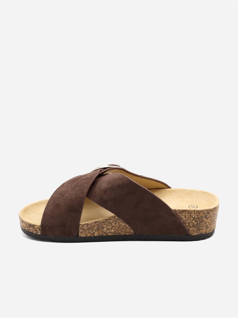Mules correa cruzada Marrón - Kiabi