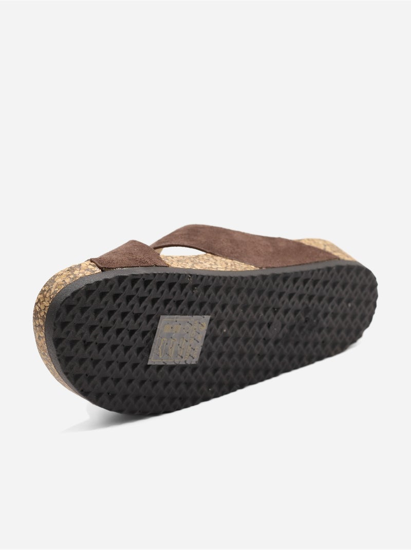 Mules correa cruzada Marrón - Kiabi