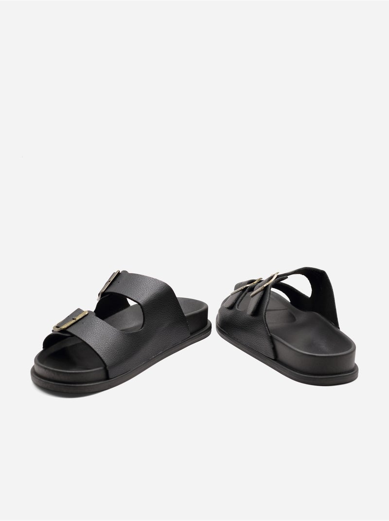 Mules correa cruzada Negro - Kiabi