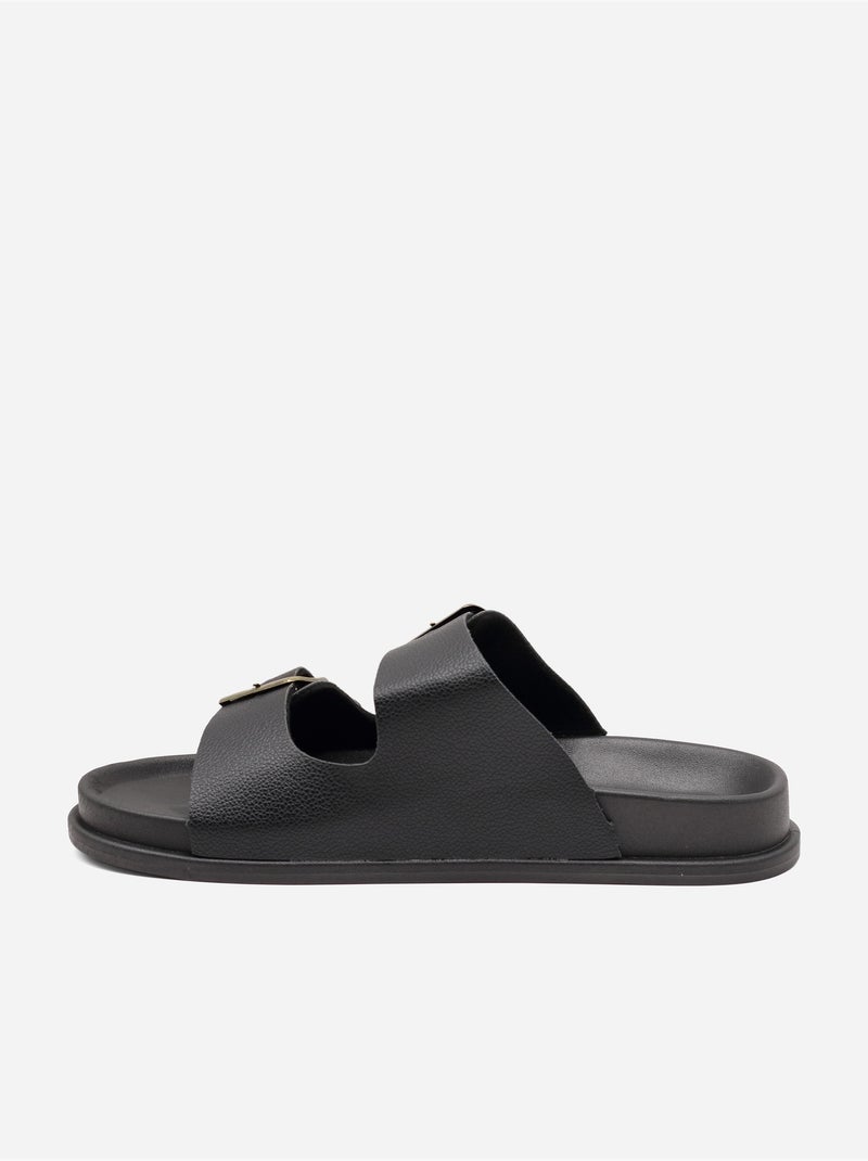 Mules correa cruzada Negro - Kiabi
