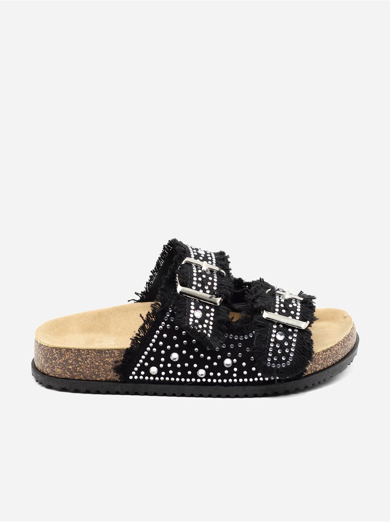 Mules correa cruzada Negro - Kiabi