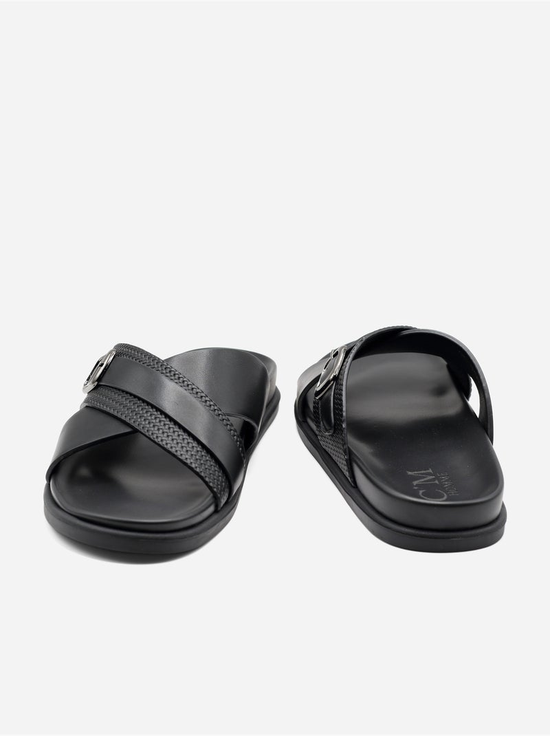 Mules correa cruzada Negro - Kiabi