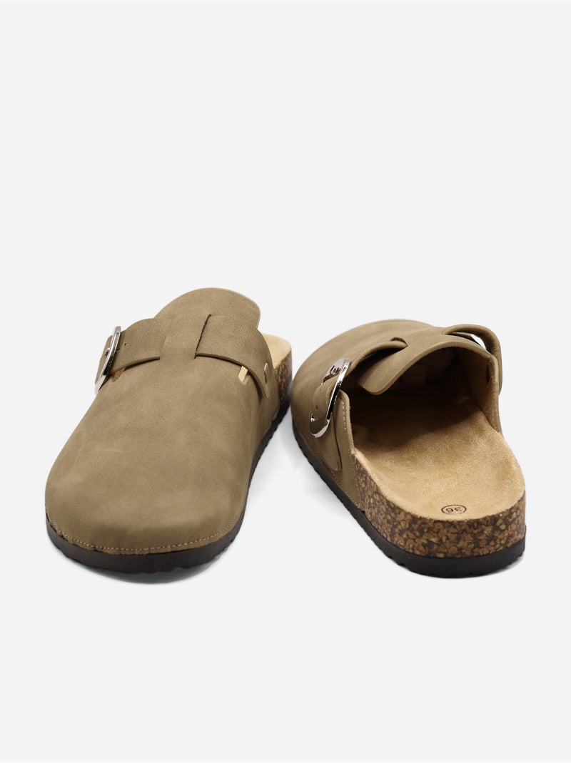 Mules correa cruzada Taupe - Kiabi