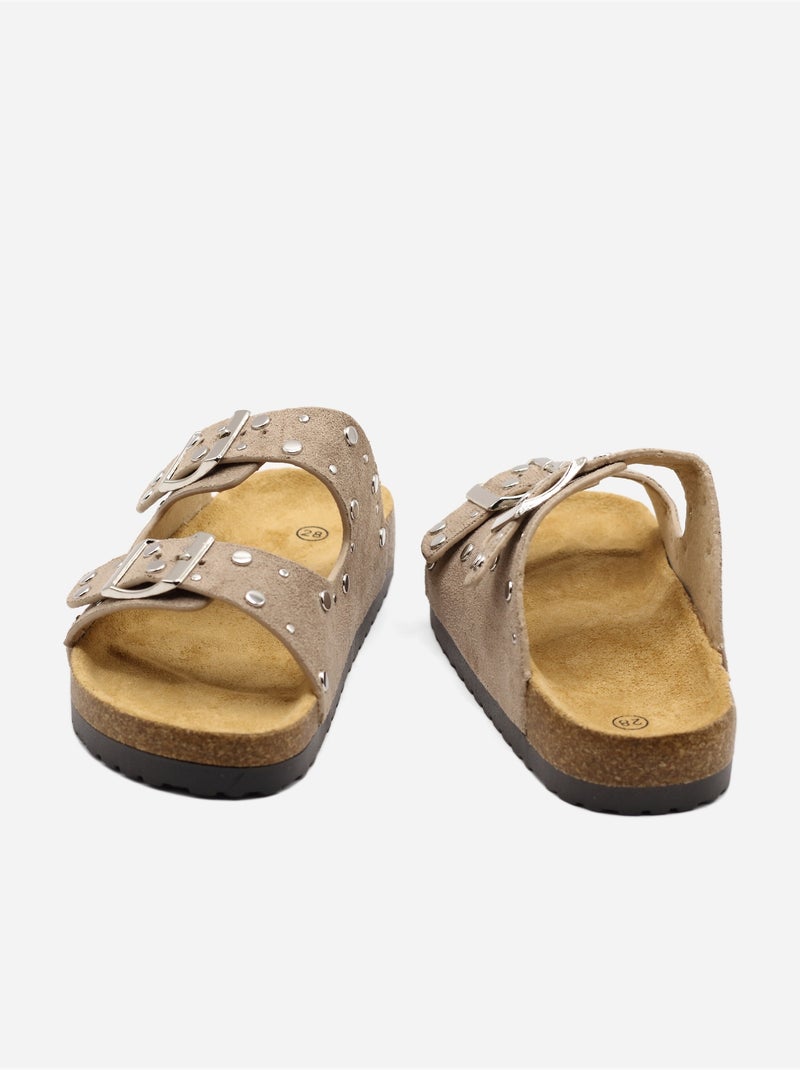 Mules correa cruzada Taupe - Kiabi
