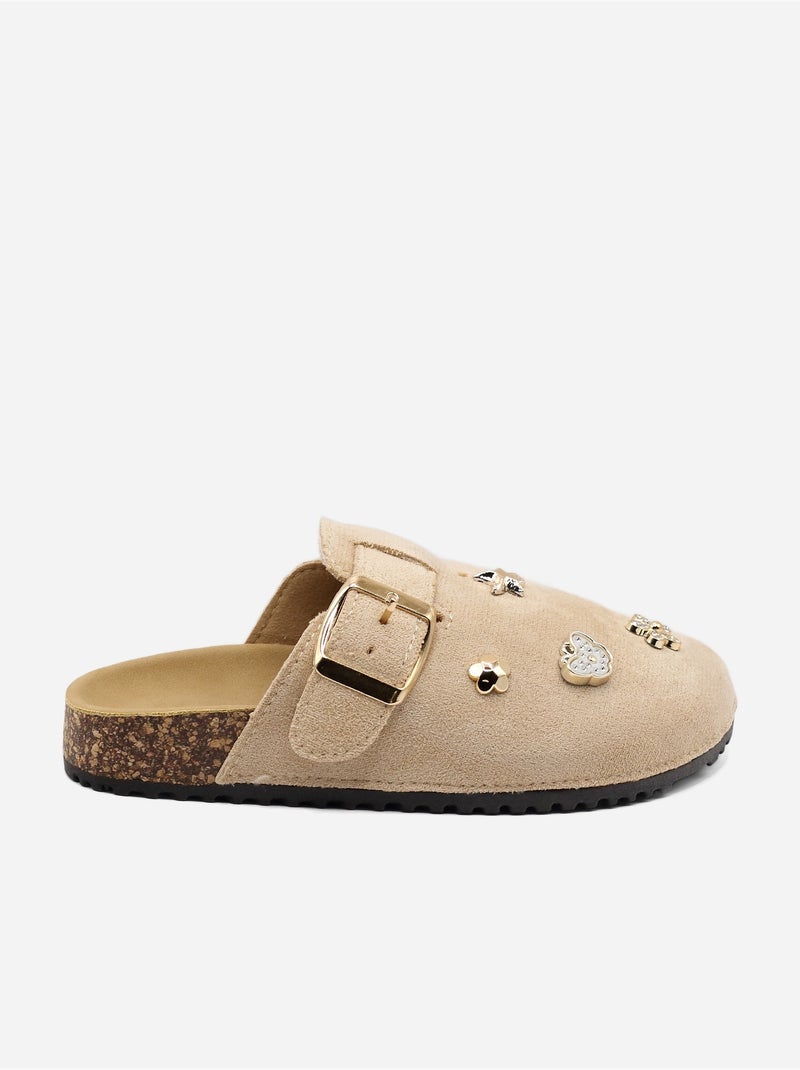 Mules correa cruzada Taupe - Kiabi