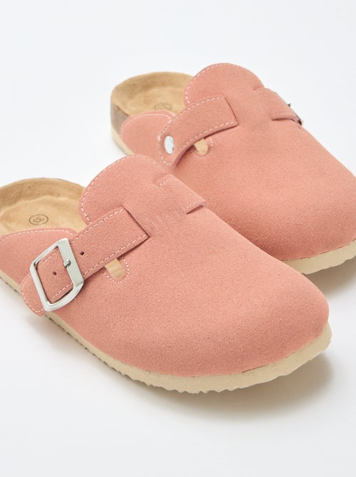 Mules de antelina con correas - Kiabi